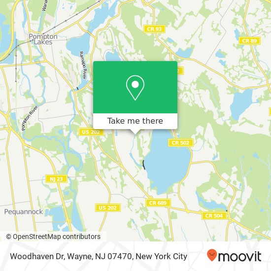 Mapa de Woodhaven Dr, Wayne, NJ 07470