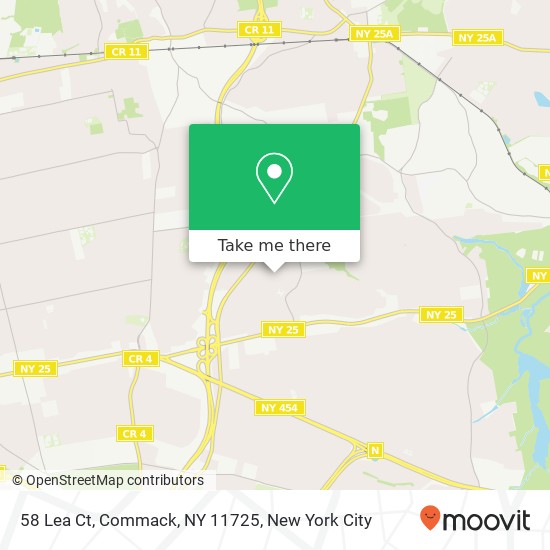 Mapa de 58 Lea Ct, Commack, NY 11725