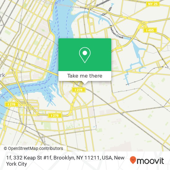 Mapa de 1f, 332 Keap St #1f, Brooklyn, NY 11211, USA