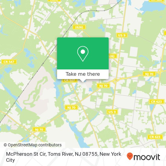 McPherson St Cir, Toms River, NJ 08755 map