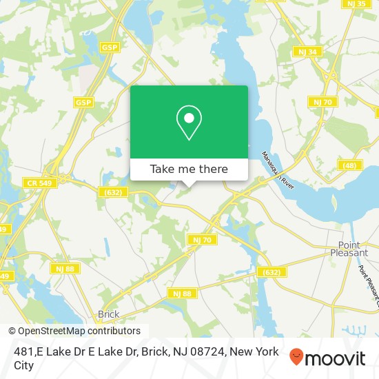 481,E Lake Dr E Lake Dr, Brick, NJ 08724 map