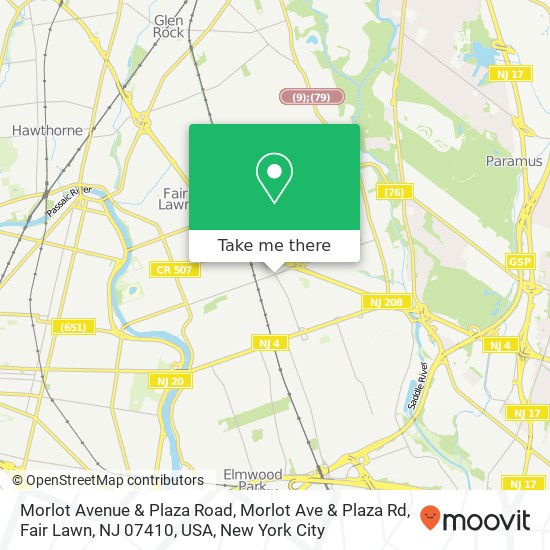 Mapa de Morlot Avenue & Plaza Road, Morlot Ave & Plaza Rd, Fair Lawn, NJ 07410, USA