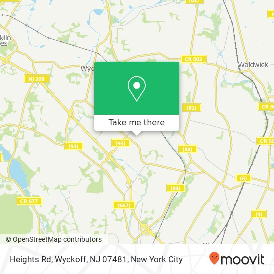 Mapa de Heights Rd, Wyckoff, NJ 07481