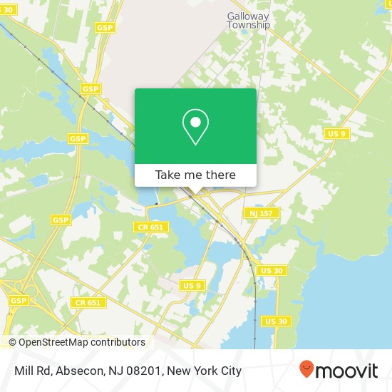 Mapa de Mill Rd, Absecon, NJ 08201