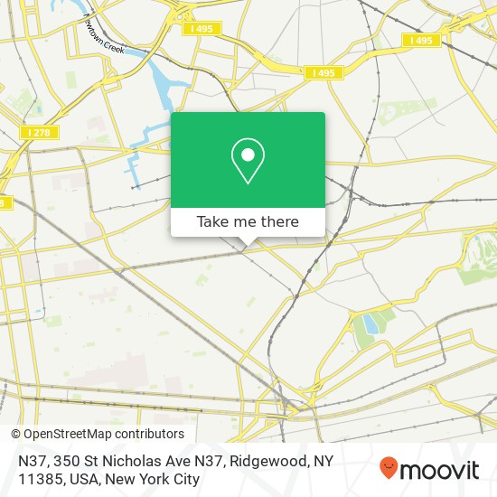 Mapa de N37, 350 St Nicholas Ave N37, Ridgewood, NY 11385, USA
