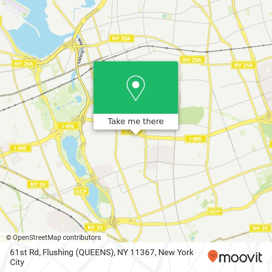 Mapa de 61st Rd, Flushing (QUEENS), NY 11367