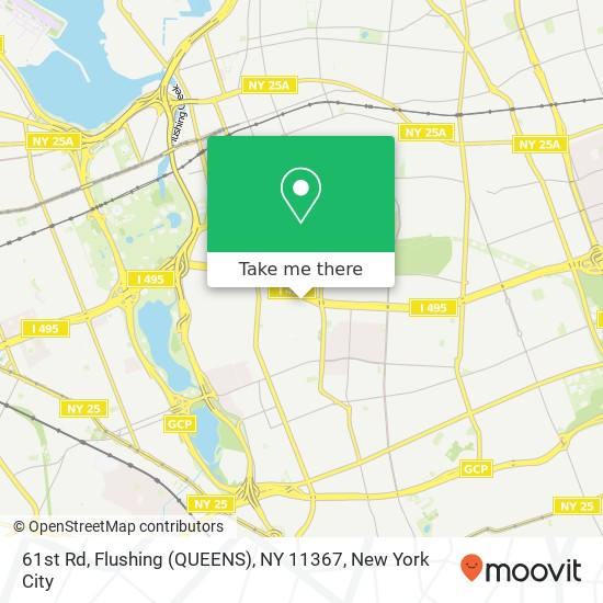 61st Rd, Flushing (QUEENS), NY 11367 map