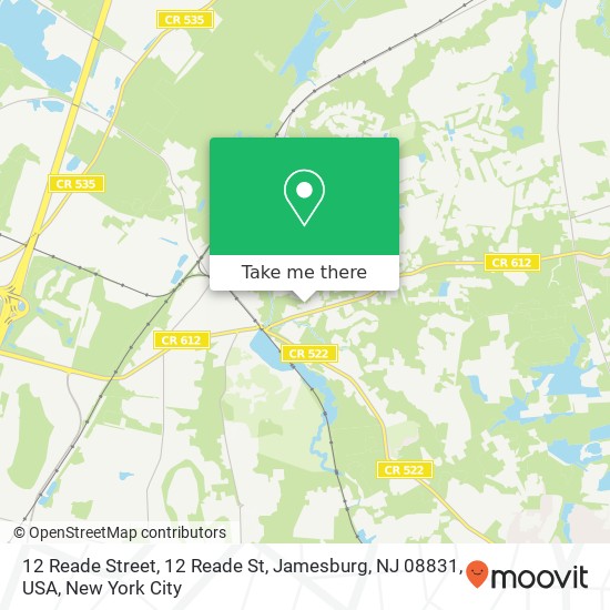 Mapa de 12 Reade Street, 12 Reade St, Jamesburg, NJ 08831, USA