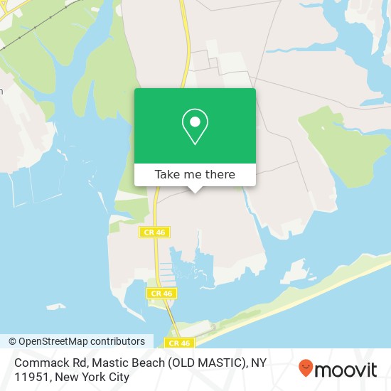 Commack Rd, Mastic Beach (OLD MASTIC), NY 11951 map