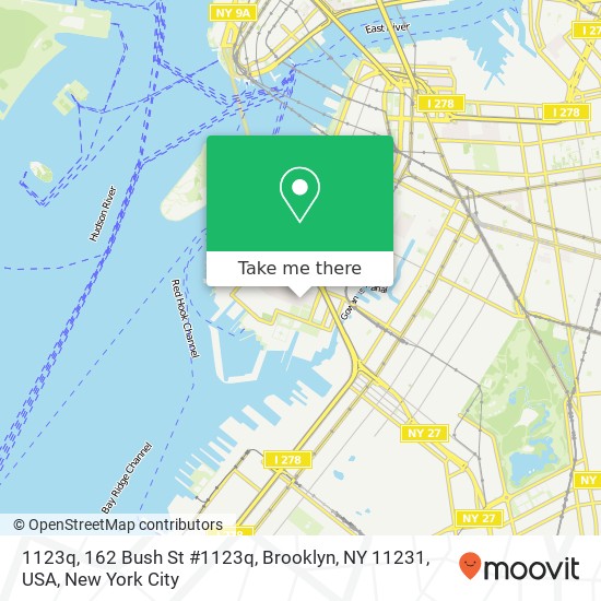 1123q, 162 Bush St #1123q, Brooklyn, NY 11231, USA map