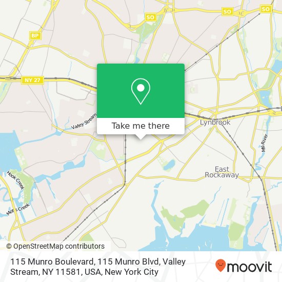 Mapa de 115 Munro Boulevard, 115 Munro Blvd, Valley Stream, NY 11581, USA