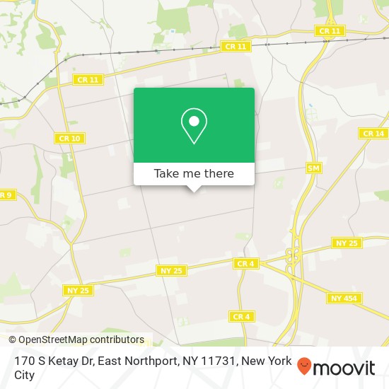 Mapa de 170 S Ketay Dr, East Northport, NY 11731