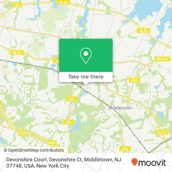 Mapa de Devonshire Court, Devonshire Ct, Middletown, NJ 07748, USA