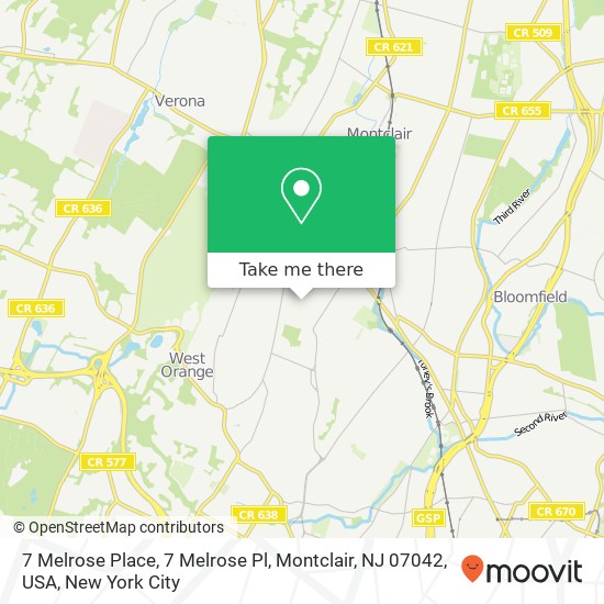 7 Melrose Place, 7 Melrose Pl, Montclair, NJ 07042, USA map