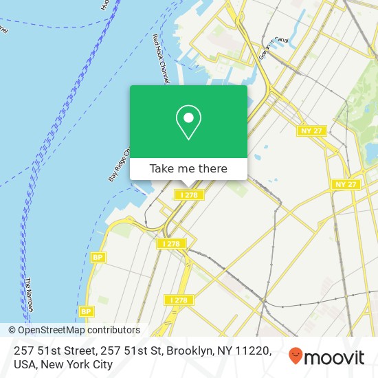 Mapa de 257 51st Street, 257 51st St, Brooklyn, NY 11220, USA