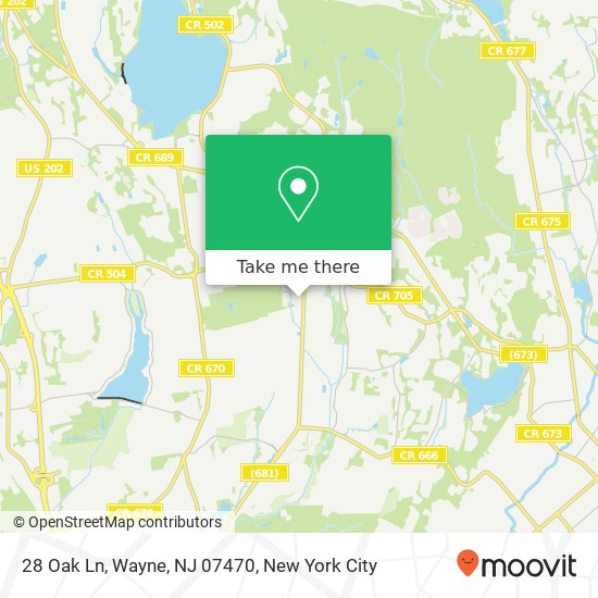 Mapa de 28 Oak Ln, Wayne, NJ 07470