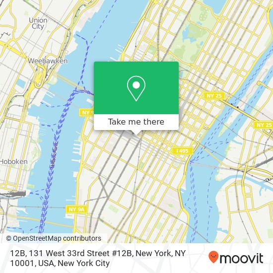 Mapa de 12B, 131 West 33rd Street #12B, New York, NY 10001, USA