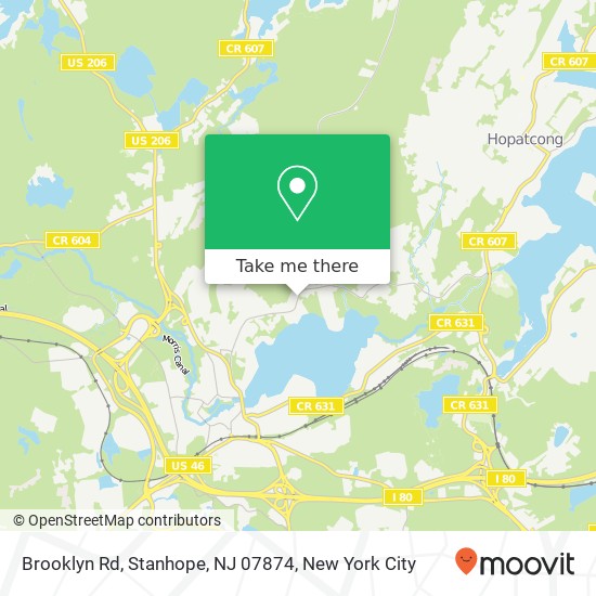 Mapa de Brooklyn Rd, Stanhope, NJ 07874