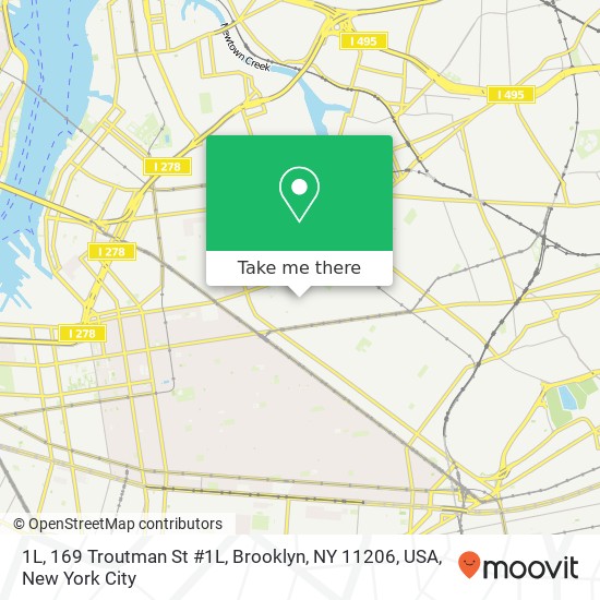 Mapa de 1L, 169 Troutman St #1L, Brooklyn, NY 11206, USA