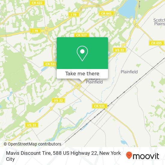 Mavis Discount Tire, 588 US Highway 22 map