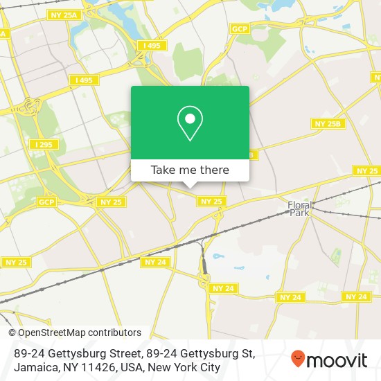 Mapa de 89-24 Gettysburg Street, 89-24 Gettysburg St, Jamaica, NY 11426, USA