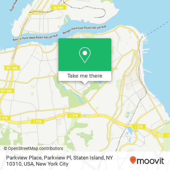 Mapa de Parkview Place, Parkview Pl, Staten Island, NY 10310, USA