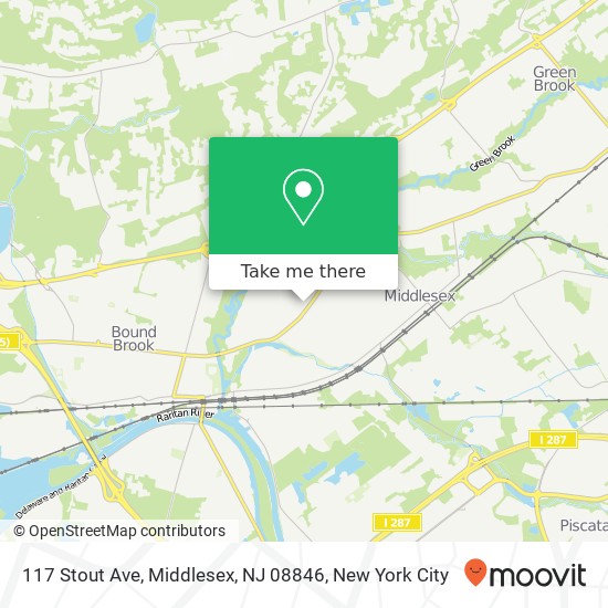 Mapa de 117 Stout Ave, Middlesex, NJ 08846