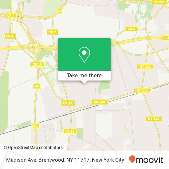 Mapa de Madison Ave, Brentwood, NY 11717