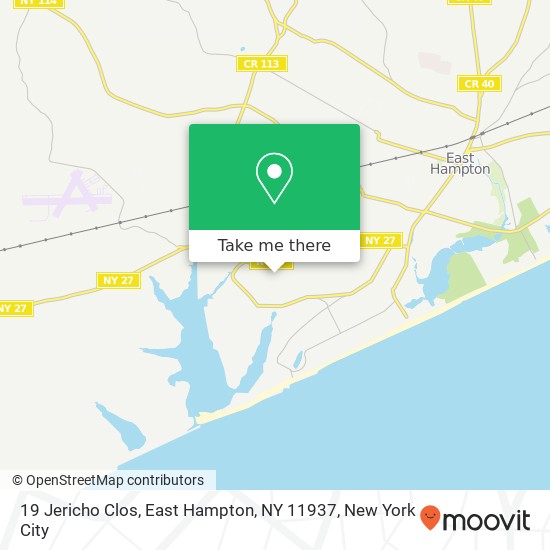 Mapa de 19 Jericho Clos, East Hampton, NY 11937