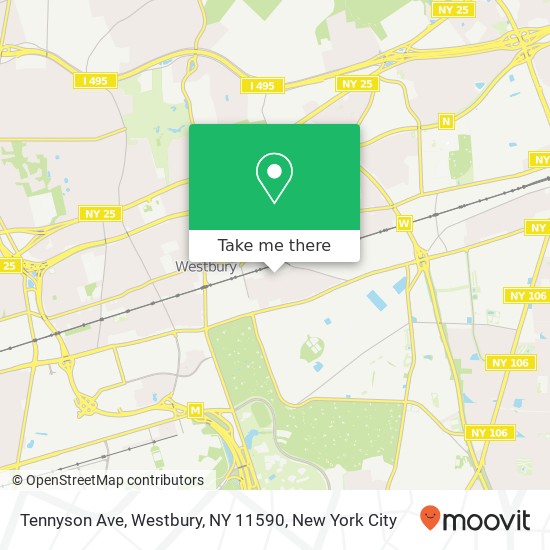 Tennyson Ave, Westbury, NY 11590 map