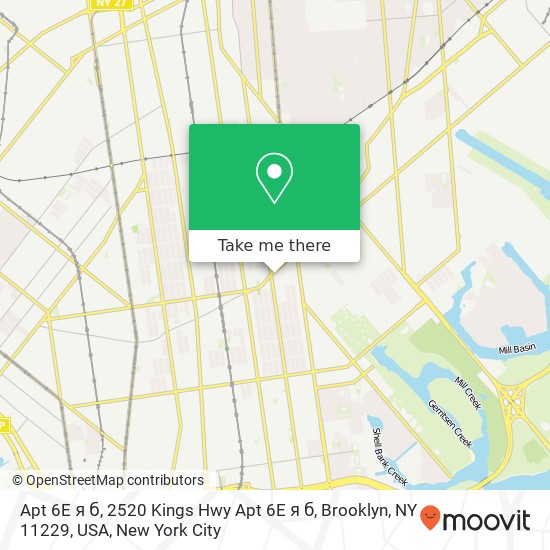 Apt 6E я б, 2520 Kings Hwy Apt 6E я б, Brooklyn, NY 11229, USA map