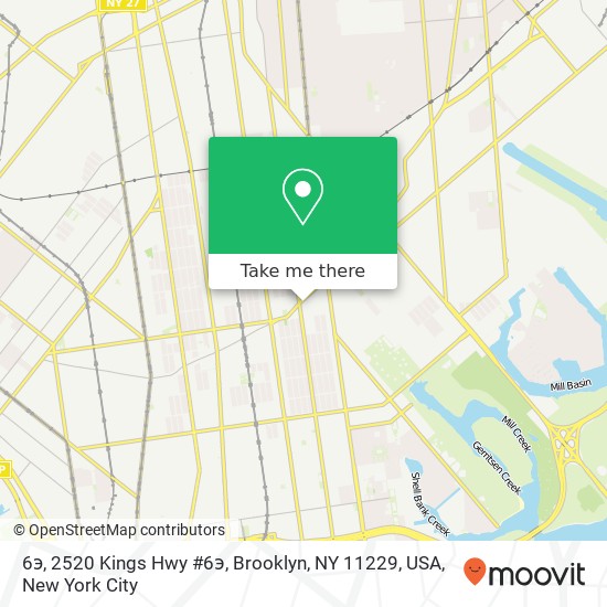 Mapa de 6э, 2520 Kings Hwy #6э, Brooklyn, NY 11229, USA