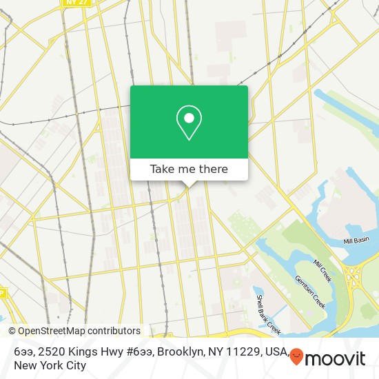 6ээ, 2520 Kings Hwy #6ээ, Brooklyn, NY 11229, USA map