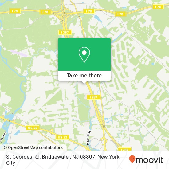 Mapa de St Georges Rd, Bridgewater, NJ 08807