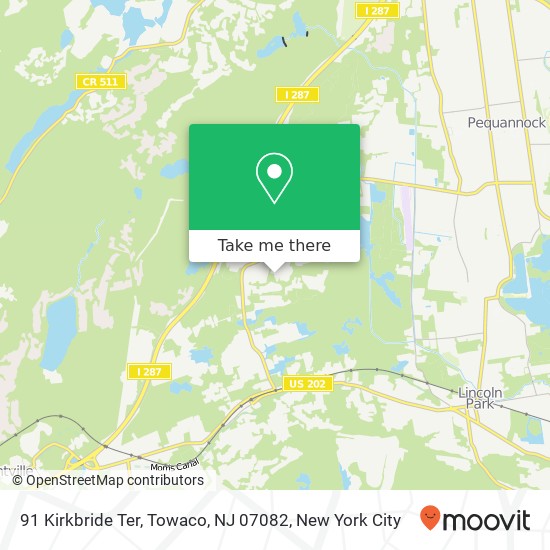 Mapa de 91 Kirkbride Ter, Towaco, NJ 07082