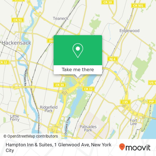 Mapa de Hampton Inn & Suites, 1 Glenwood Ave