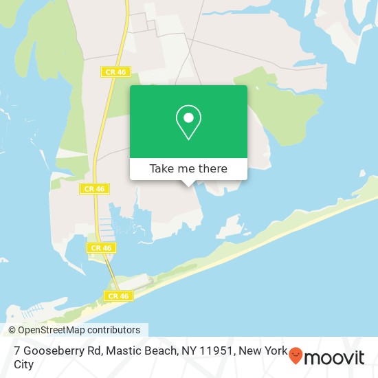 Mapa de 7 Gooseberry Rd, Mastic Beach, NY 11951