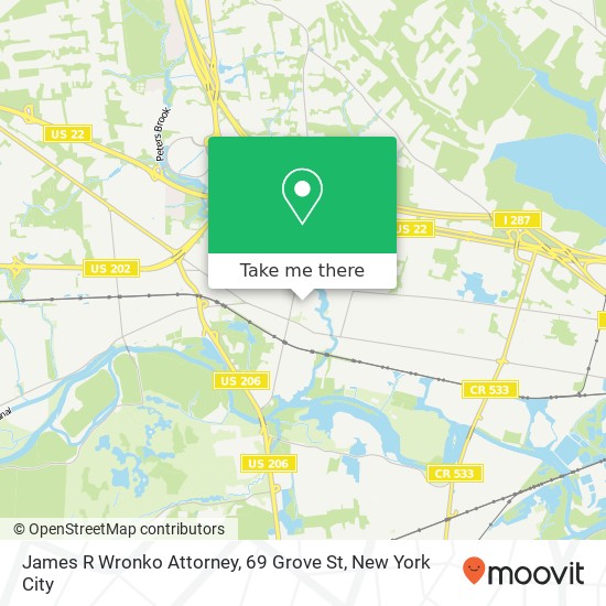 Mapa de James R Wronko Attorney, 69 Grove St