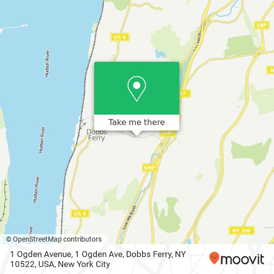 Mapa de 1 Ogden Avenue, 1 Ogden Ave, Dobbs Ferry, NY 10522, USA