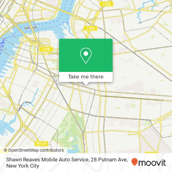 Mapa de Shawn Reaves Mobile Auto Service, 28 Putnam Ave