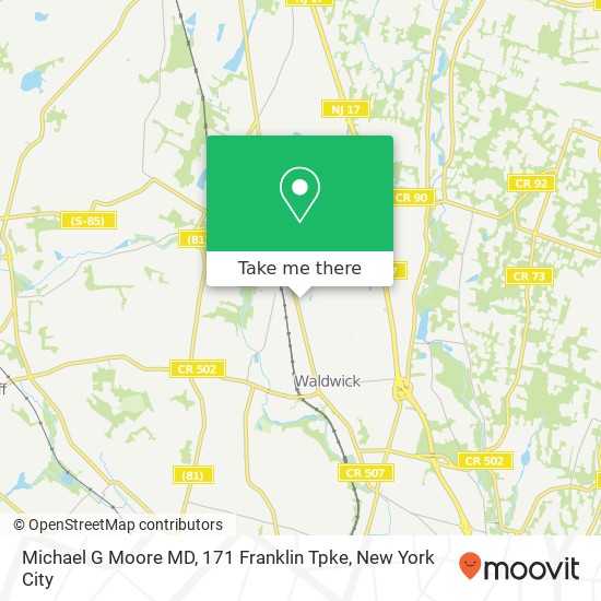 Mapa de Michael G Moore MD, 171 Franklin Tpke