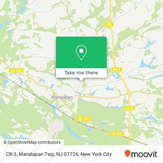 Mapa de CR-3, Manalapan Twp, NJ 07726