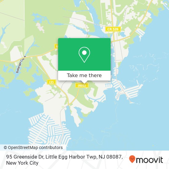 Mapa de 95 Greenside Dr, Little Egg Harbor Twp, NJ 08087