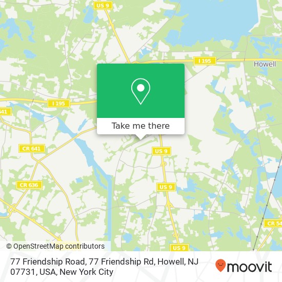 Mapa de 77 Friendship Road, 77 Friendship Rd, Howell, NJ 07731, USA