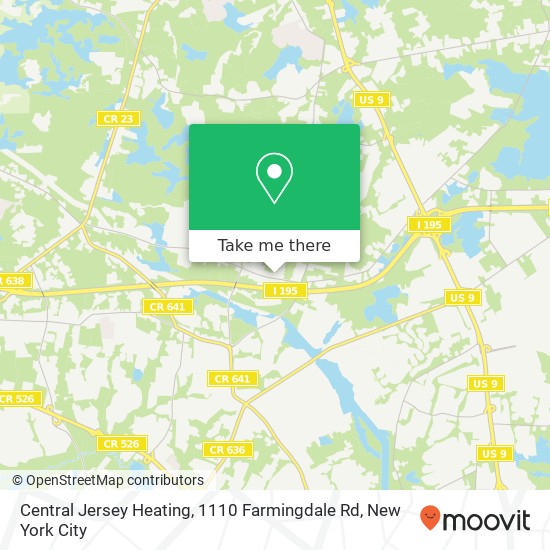 Mapa de Central Jersey Heating, 1110 Farmingdale Rd