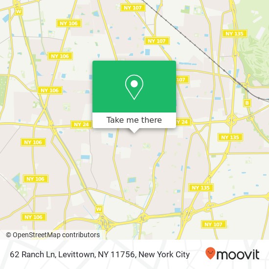 62 Ranch Ln, Levittown, NY 11756 map