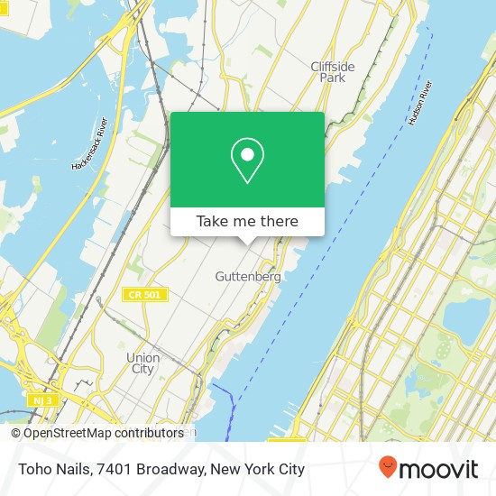 Mapa de Toho Nails, 7401 Broadway
