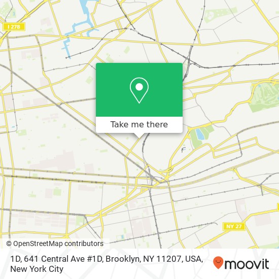 Mapa de 1D, 641 Central Ave #1D, Brooklyn, NY 11207, USA