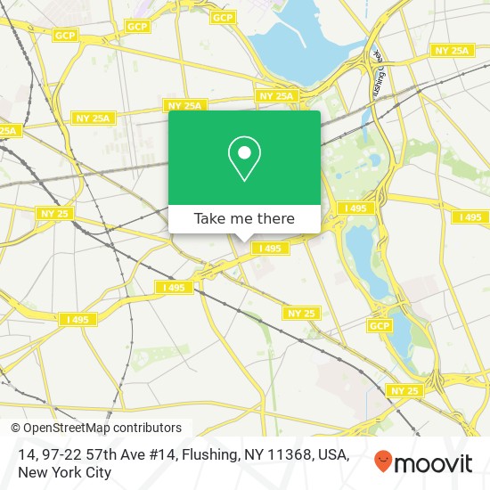 Mapa de 14, 97-22 57th Ave #14, Flushing, NY 11368, USA