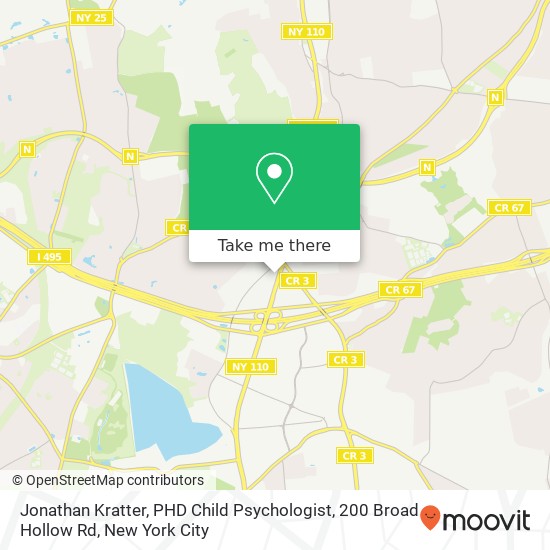 Mapa de Jonathan Kratter, PHD Child Psychologist, 200 Broad Hollow Rd